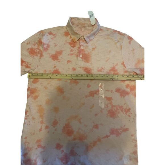 NWT Gap men’s Lived In Fading Peach Short Sleeve Cotton Shirt Size L - Picture 4 of 6